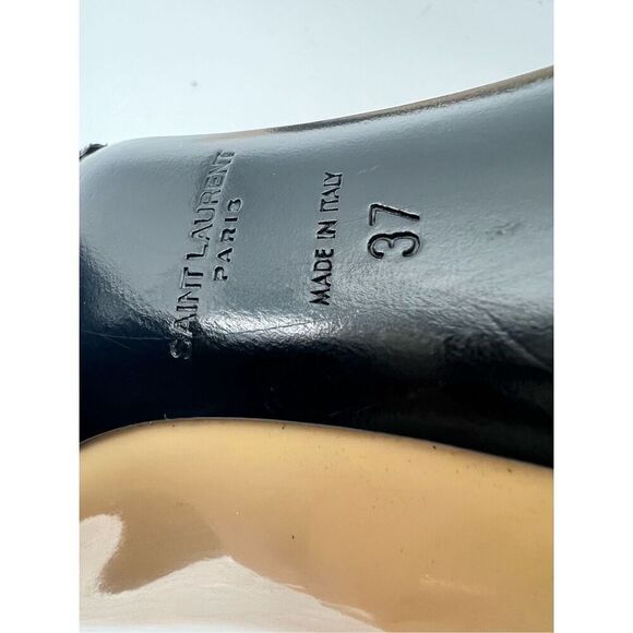 Yves Saint Laurent Paris Patent Leather Tan Pumps Stiletto High Heels 37 / 7 YSL - Picture 6 of 14